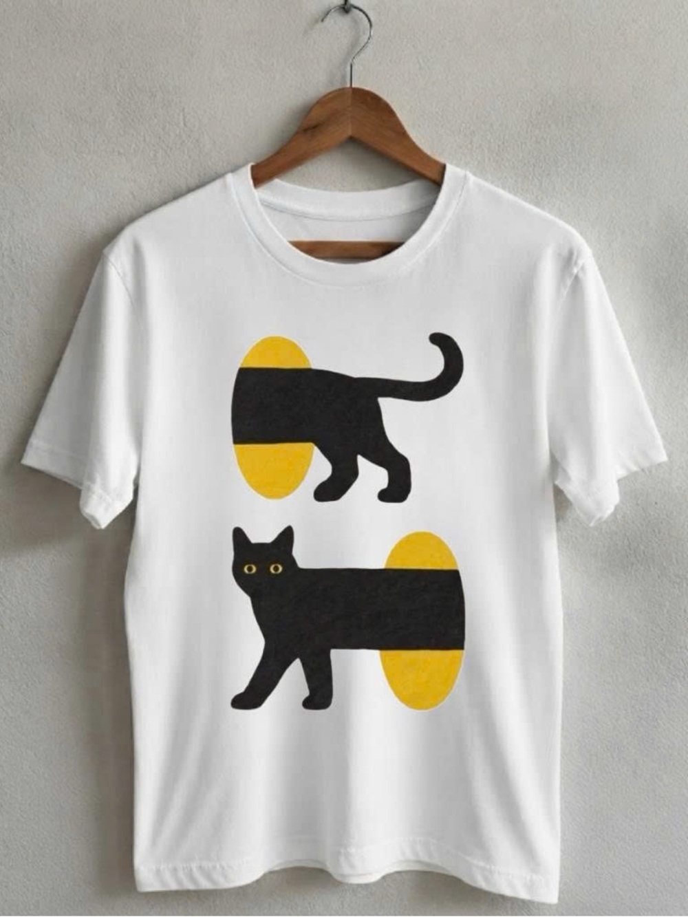 Gildan White with Black Cat Graphic Tee
